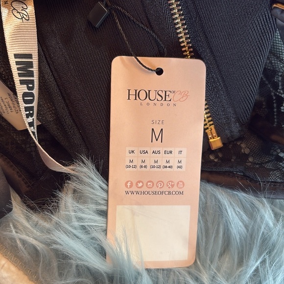 NWT House of CB Bustier Corset Sheer Overlay Black - Picture 10 of 11